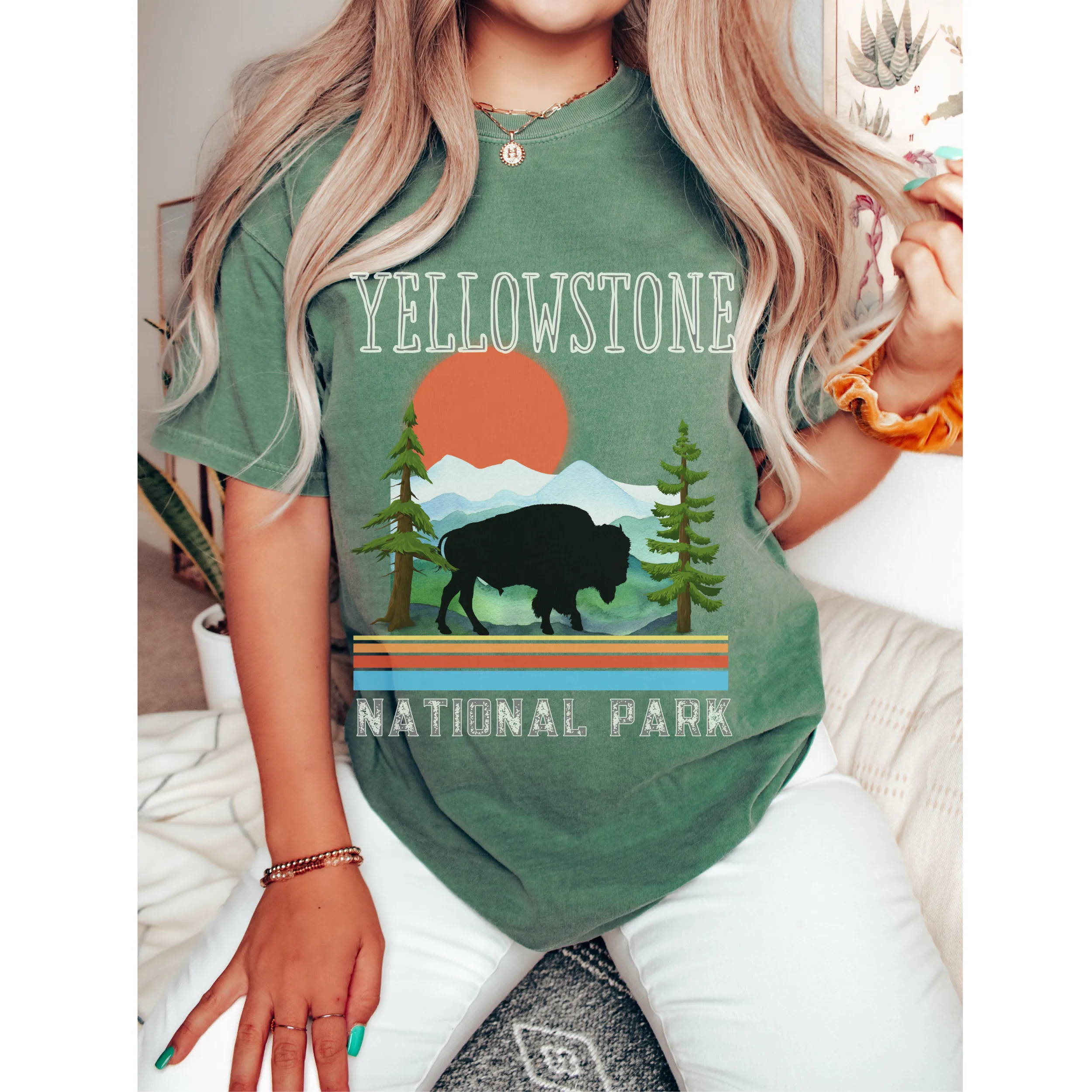 Yellowstone Comfort Colors® T-Shirt, Spring or Summer Tee, Gift for Mom, Yellowstone National Park T-Shirt, Mother's Day T-Shirt Gift